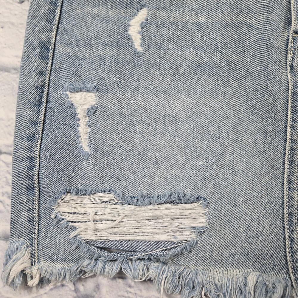 NWT KanCan Bella Denim Skirt Ripped Distressed Fray Hem Light Wash size XS - Picture 8 of 13